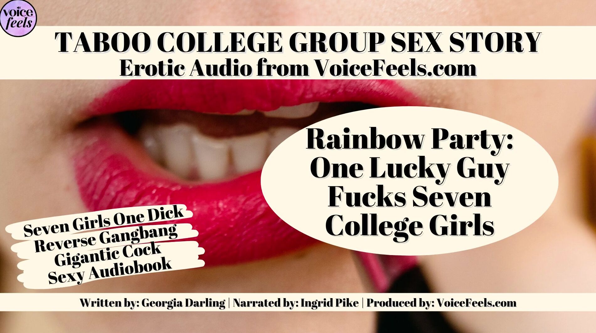 Rainbow Party: 1 Lucky Bro Fucks Seven College Girls - Lipstick Blowjobs,  Reverse Gang Bang